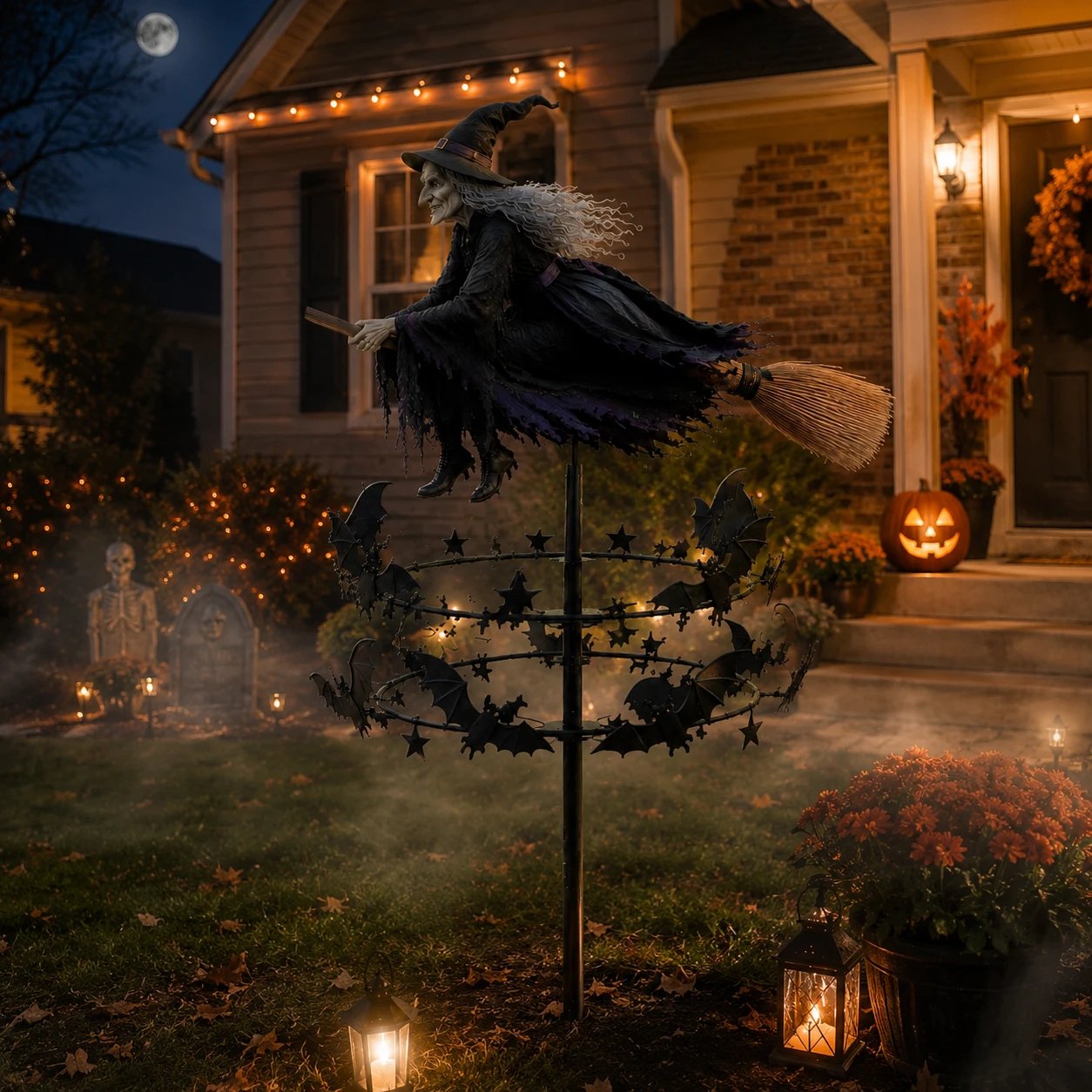 š„Last Day 50% Off -Halloween Early Bird Specialš§āāļø The Enchanted Witch Garden Wind Spinner