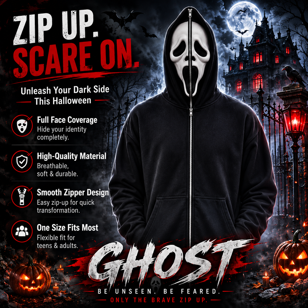 Horror Zip up Hoodie