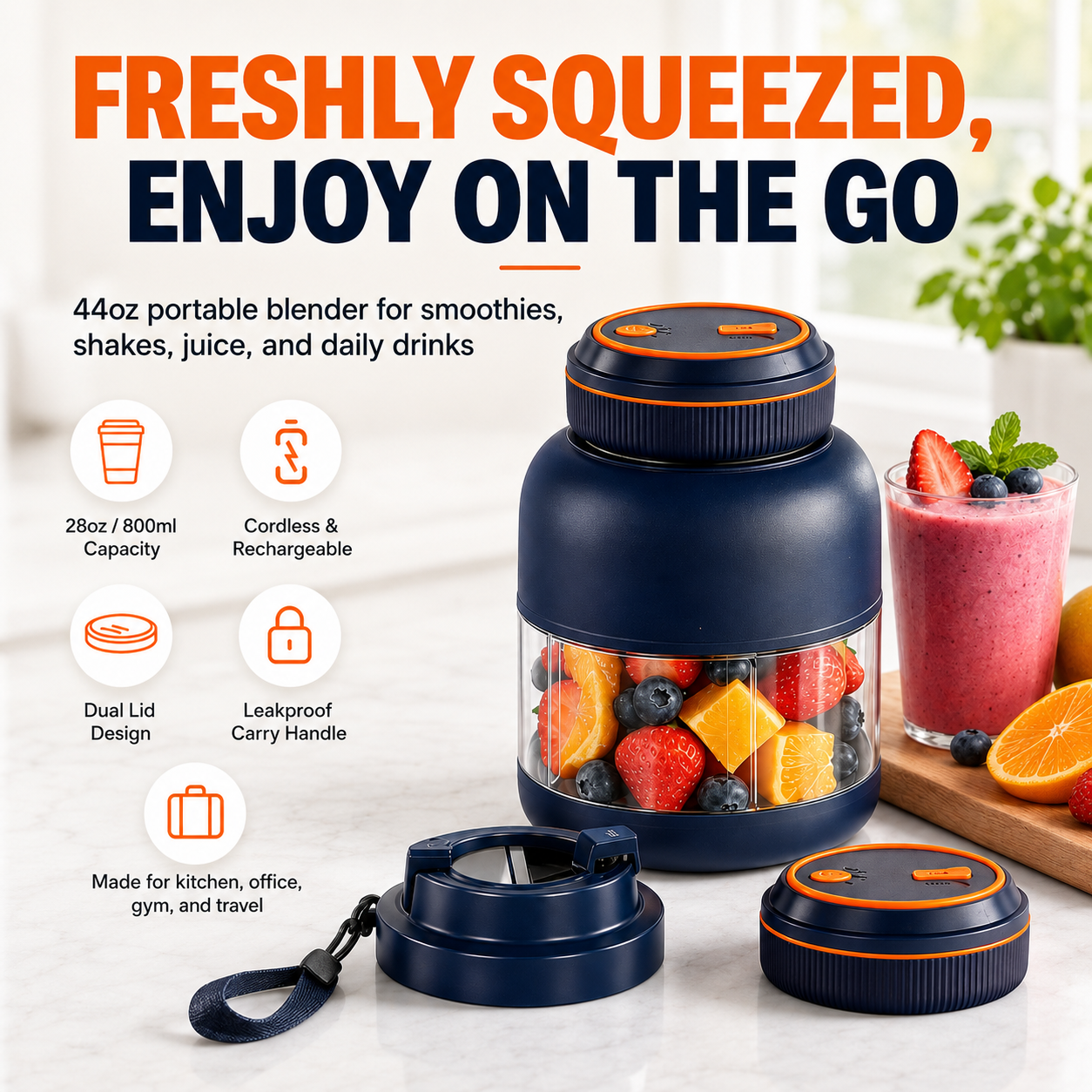 🍹New for 2026 · 60% Off - Multifunctional Portable Wireless Juicer Cup
