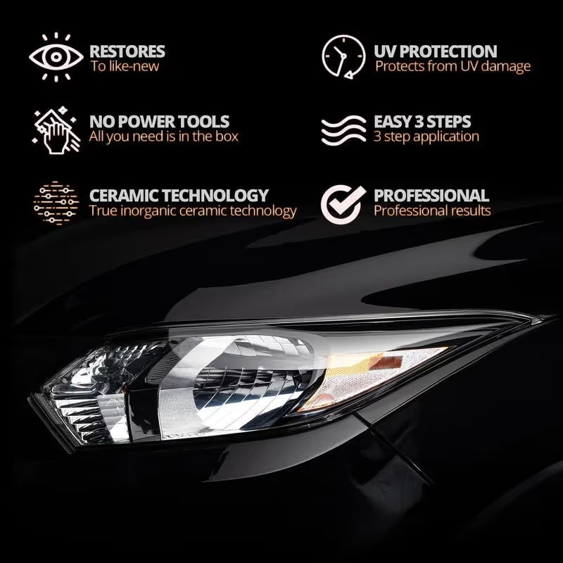 🚘Automotive Headlamp Restoration Fluid Kit – 💡Suitable for Yellowed or Foggy Lenses & Clear Surfaces | Essential for Home & Garage Use🏠