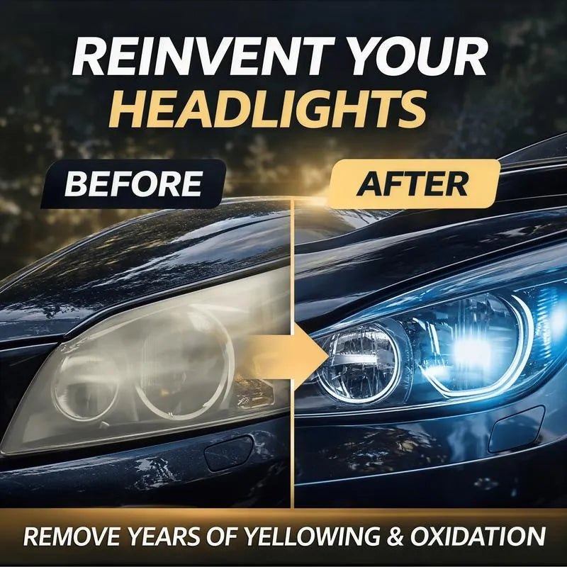 🚘Automotive Headlamp Restoration Fluid Kit – 💡Suitable for Yellowed or Foggy Lenses & Clear Surfaces | Essential for Home & Garage Use🏠