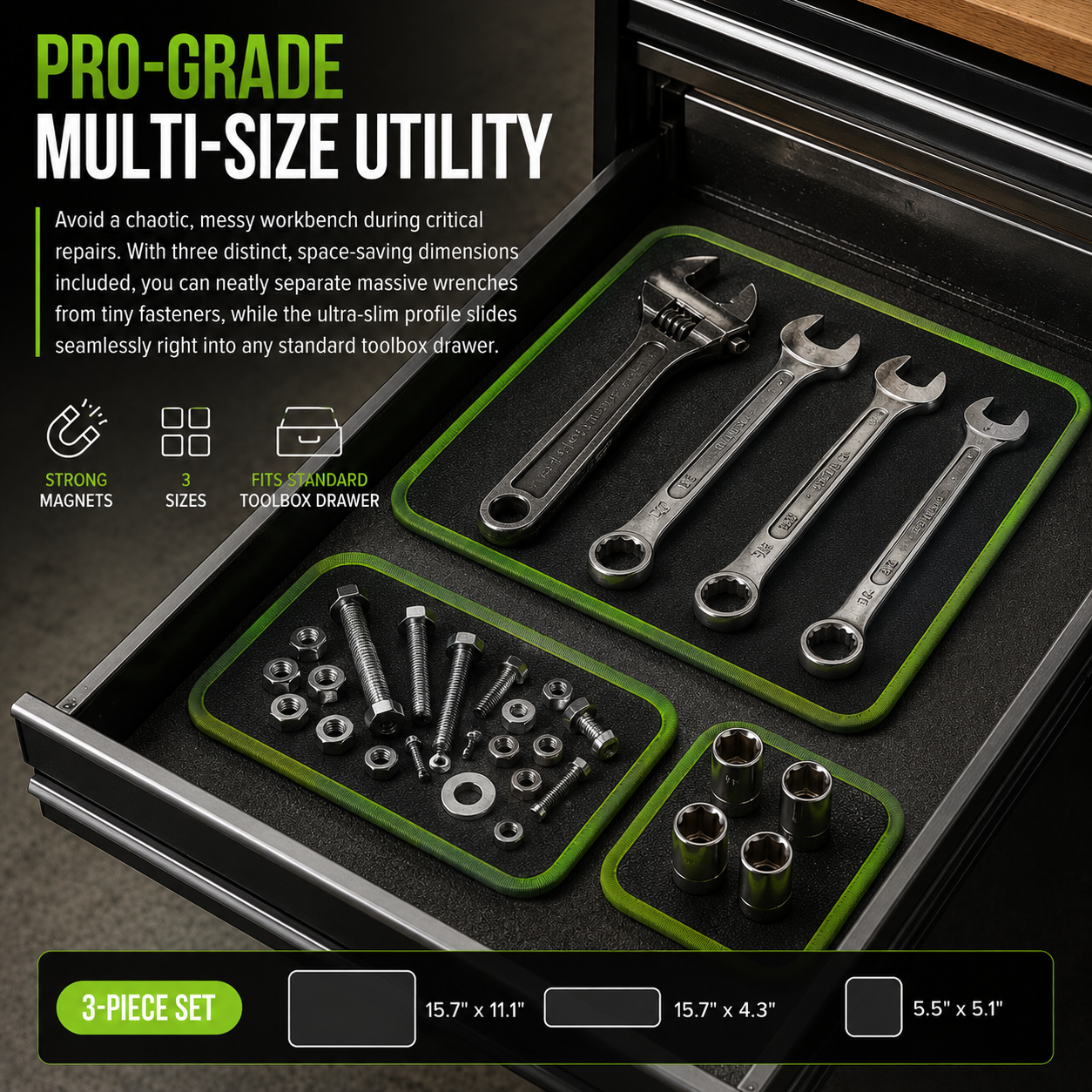 2026 Flexible Magnetic Tool Mat & Tray Holder