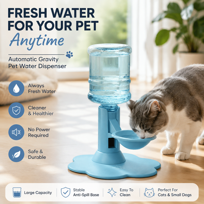 🐾 Automatic Pet Water Dispenser – Gravity Self Refilling Cat & Dog Water Bowl