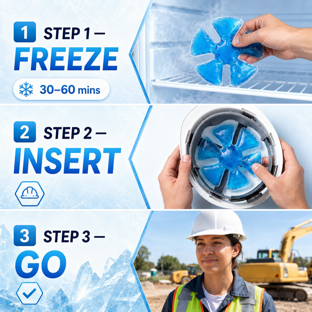 Avyroa® Reusable Cooling Ice Pad for Hats – Instant Relief from Heat, Sweat & Stuffiness