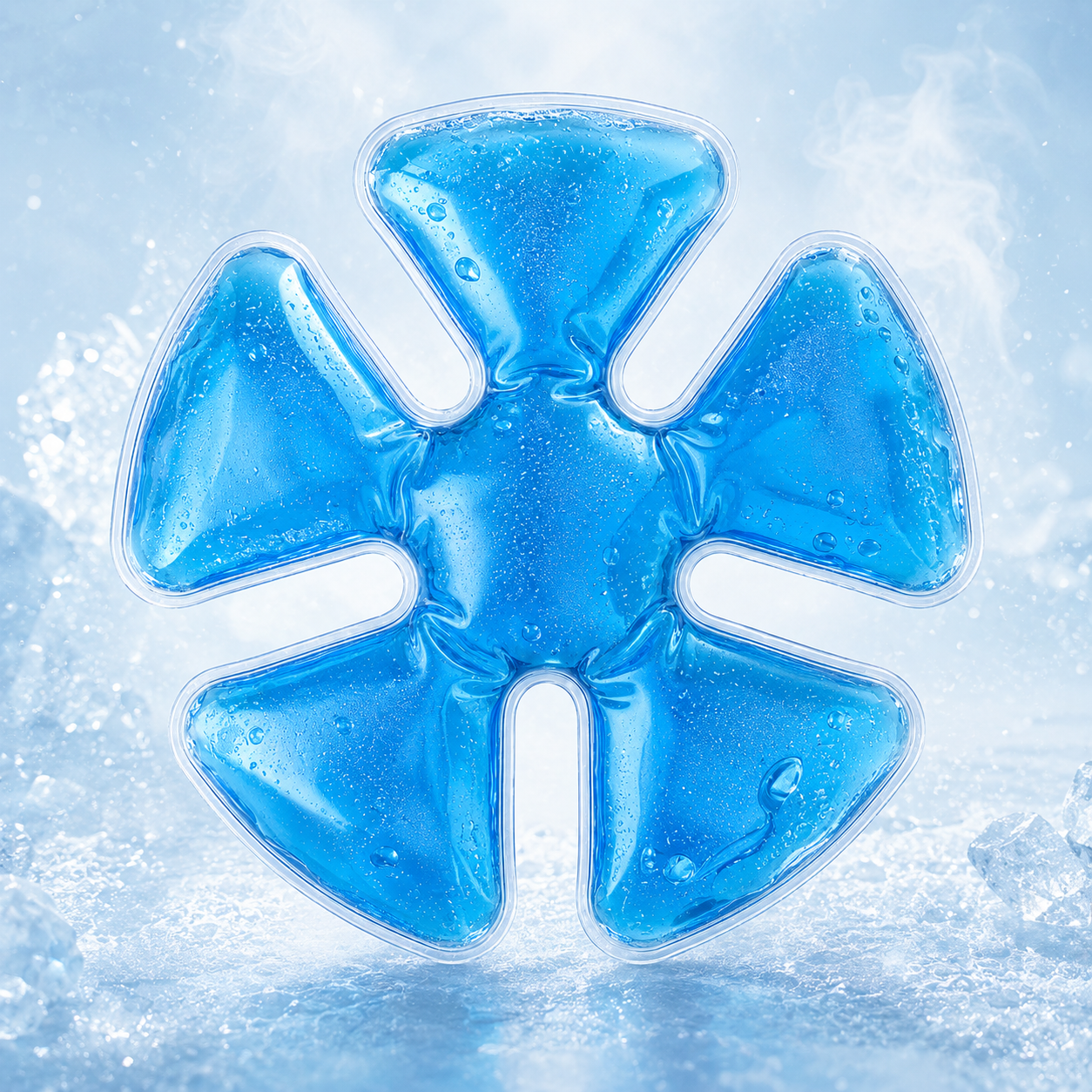 Cooling ice pad placed inside a hat
