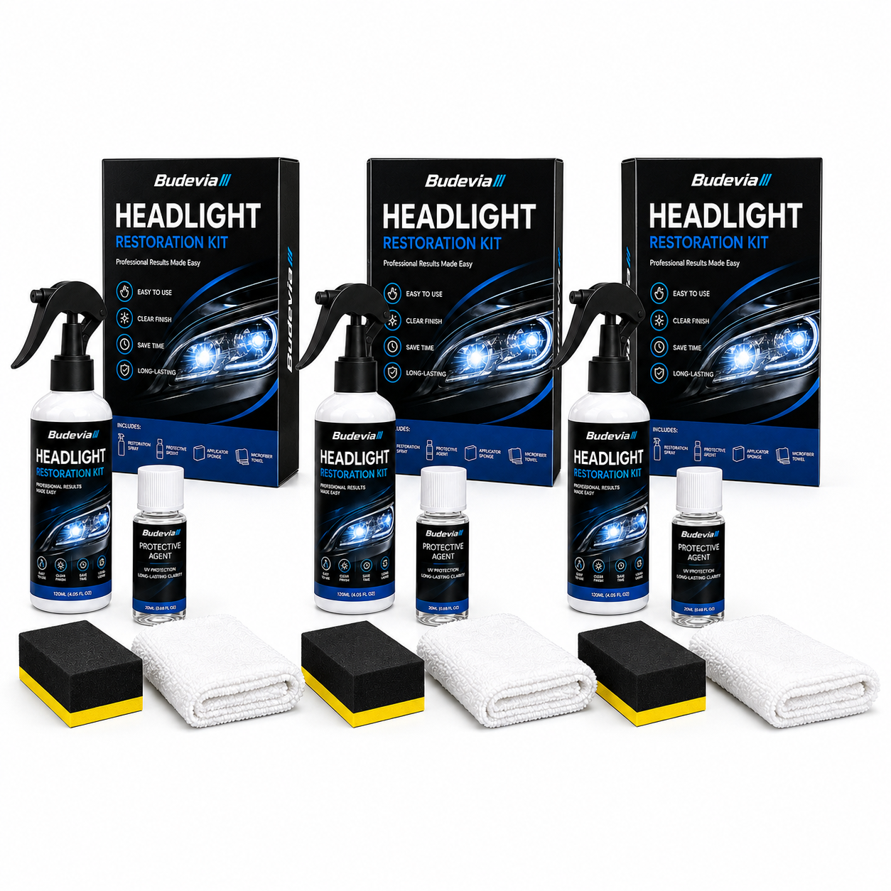 🔥 Last Day 50% OFF🚘Automotive Headlight Restoration Kit for Yellowed & Cloudy Lenses
