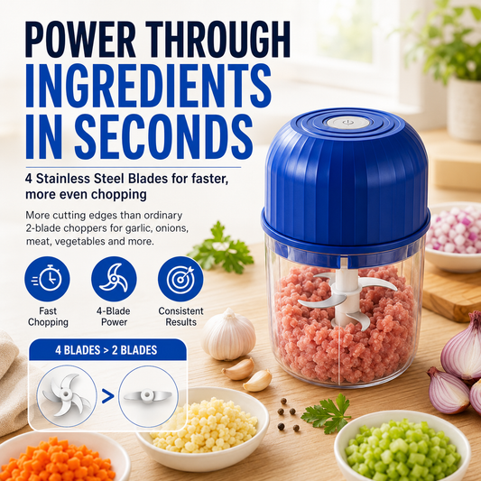 🔥Last Day 60% OFF — Cordless Multifunctional Mini Chopper with 4 Sharp Blades