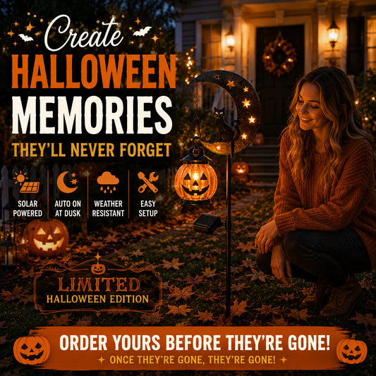 🔥Last Chance Before They're Gone! Solar Halloween Black Cat Moon Garden Stake Light 🎃🐈‍⬛🌙