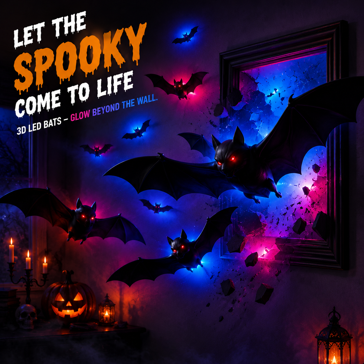 Budevia™bat lights Instant Halloween Atmosphere—No Complicated Setup