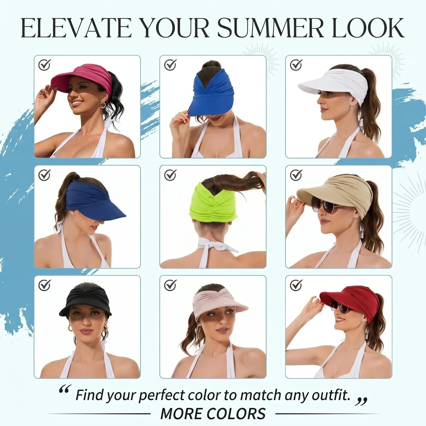 💥LAST DAY SALE 75%OFF💥UPF 50+ Sun Visor Ponytail Hat