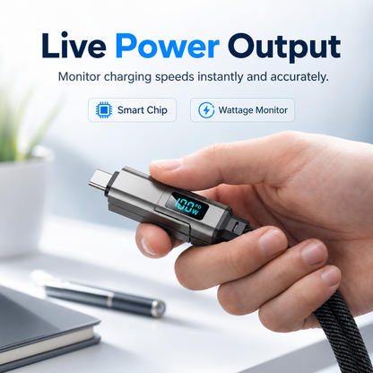 🔥LIMITED-TIME 50% OFF🔥 65W 4-in-1 Digital Display Keychain Charging Cable