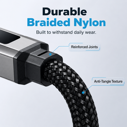 🔥LIMITED-TIME 50% OFF🔥 65W 4-in-1 Digital Display Keychain Charging Cable