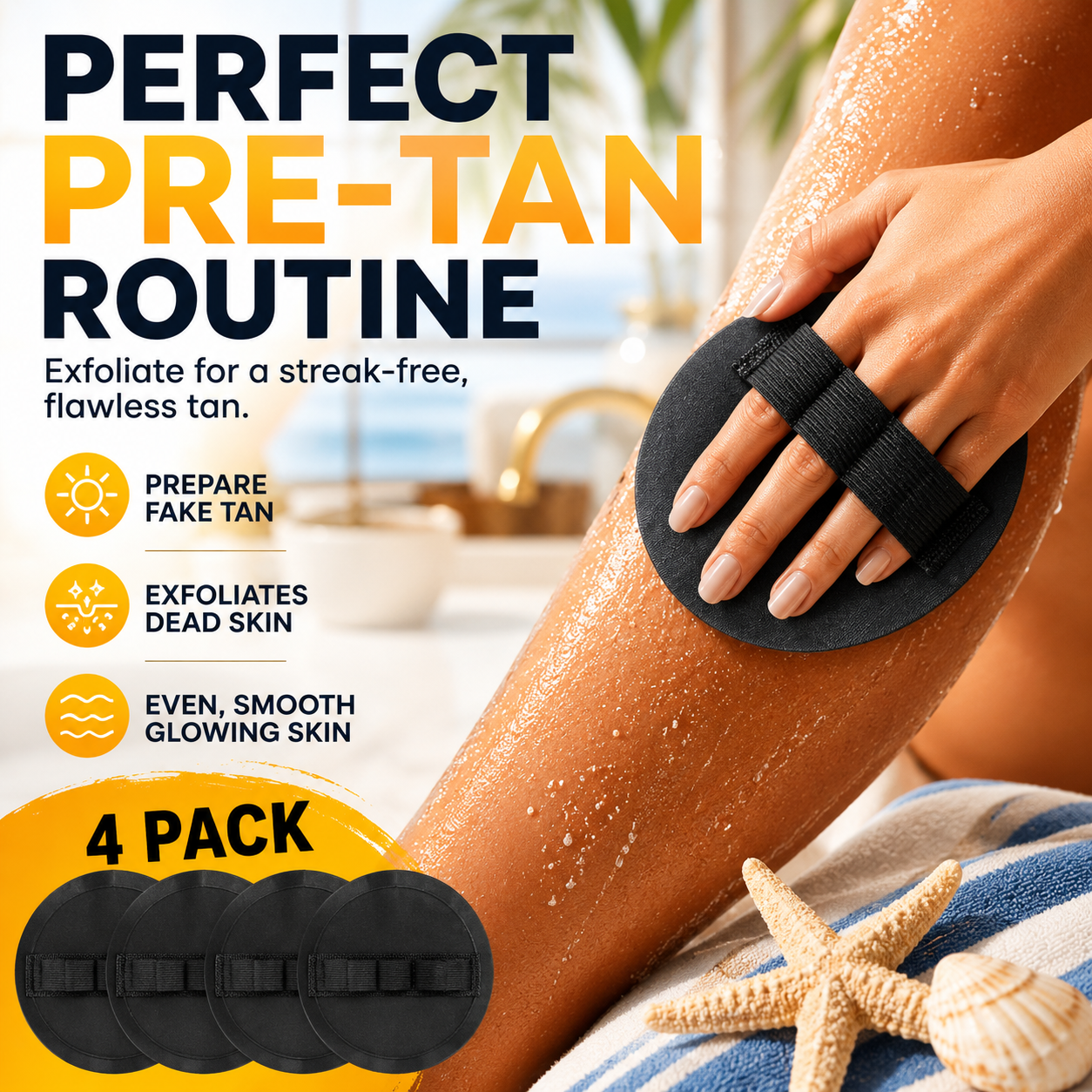 🧽 4-PackSoft🧽 Rubber Shower Scrubber for Gentle Exfoliation & Deep Cleansing