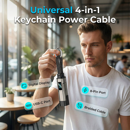 🔥LIMITED-TIME 50% OFF🔥 65W 4-in-1 Digital Display Keychain Charging Cable